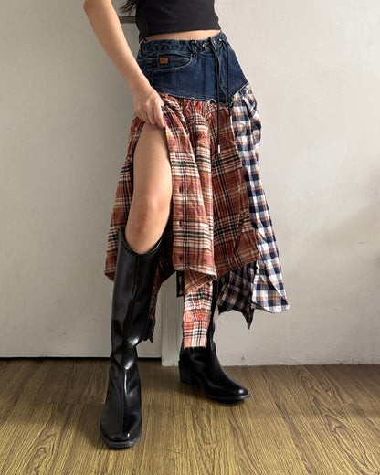 Flannel Maxi Skirt 021