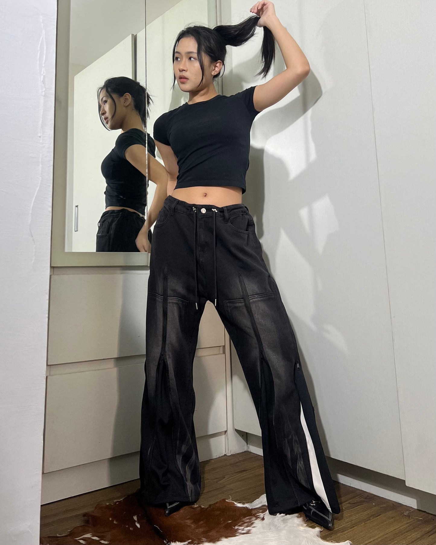 [BIG SIZE] Zipper Pants 0136