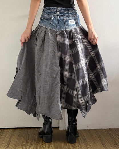Flannel Maxi Skirt 035
