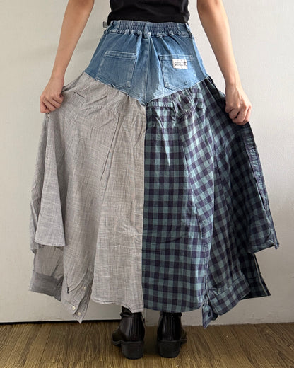 Flannel Maxi Skirt 036