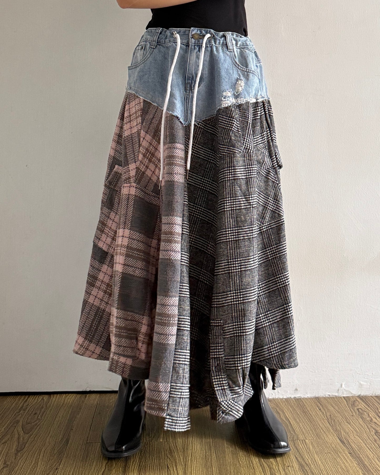 Flannel Maxi Skirt 010