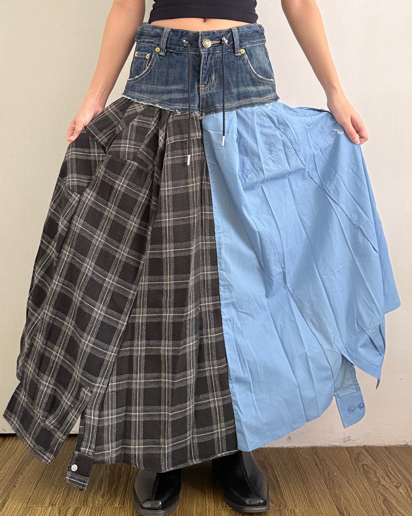 Flannel Maxi Skirt 051