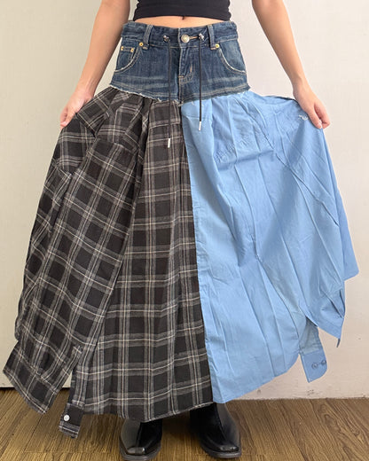 Flannel Maxi Skirt 051