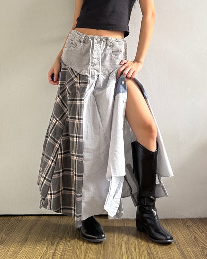Flannel Maxi Skirt 030