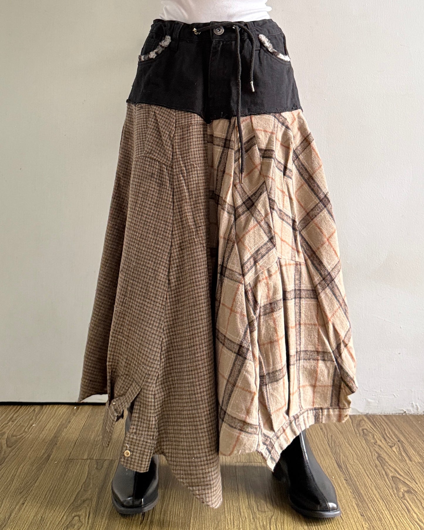 [BIG SIZE] Flannel Maxi Skirt 004