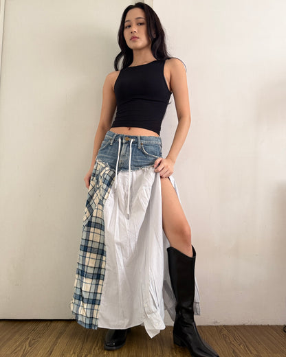 Flannel Maxi Skirt 050
