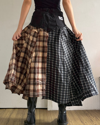 Flannel Maxi Skirt 018