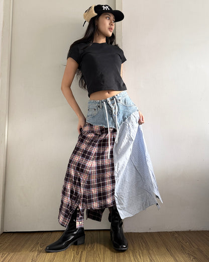 Flannel Maxi Skirt 039