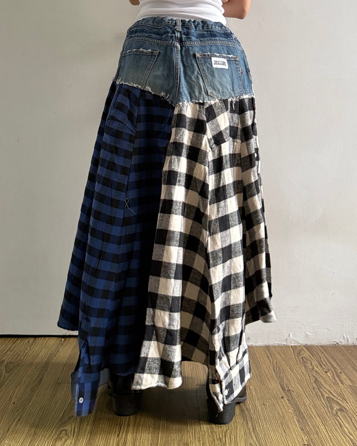 Flannel Maxi Skirt 003