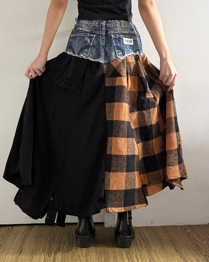 Flannel Maxi Skirt 038
