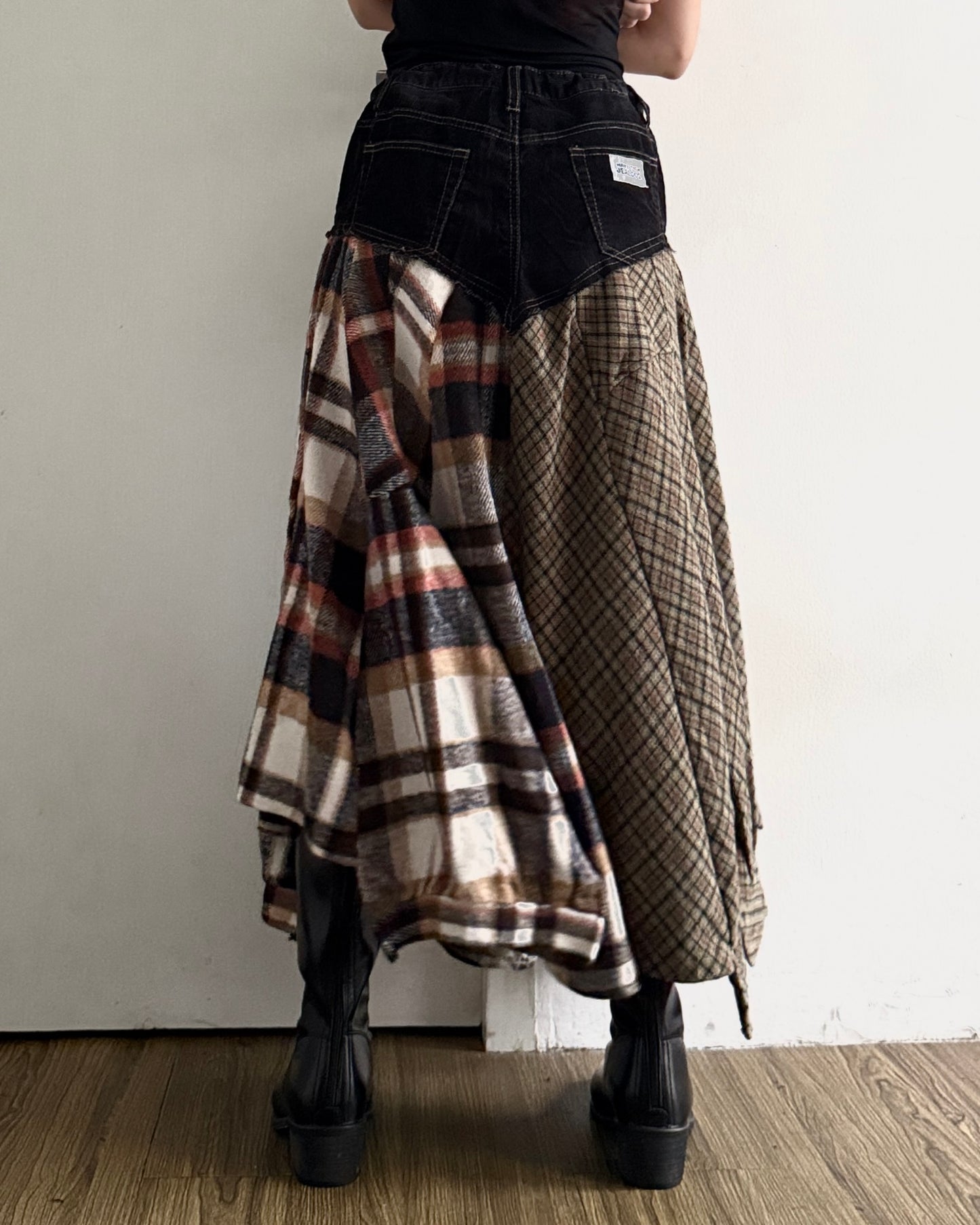 Flannel Maxi Skirt 006