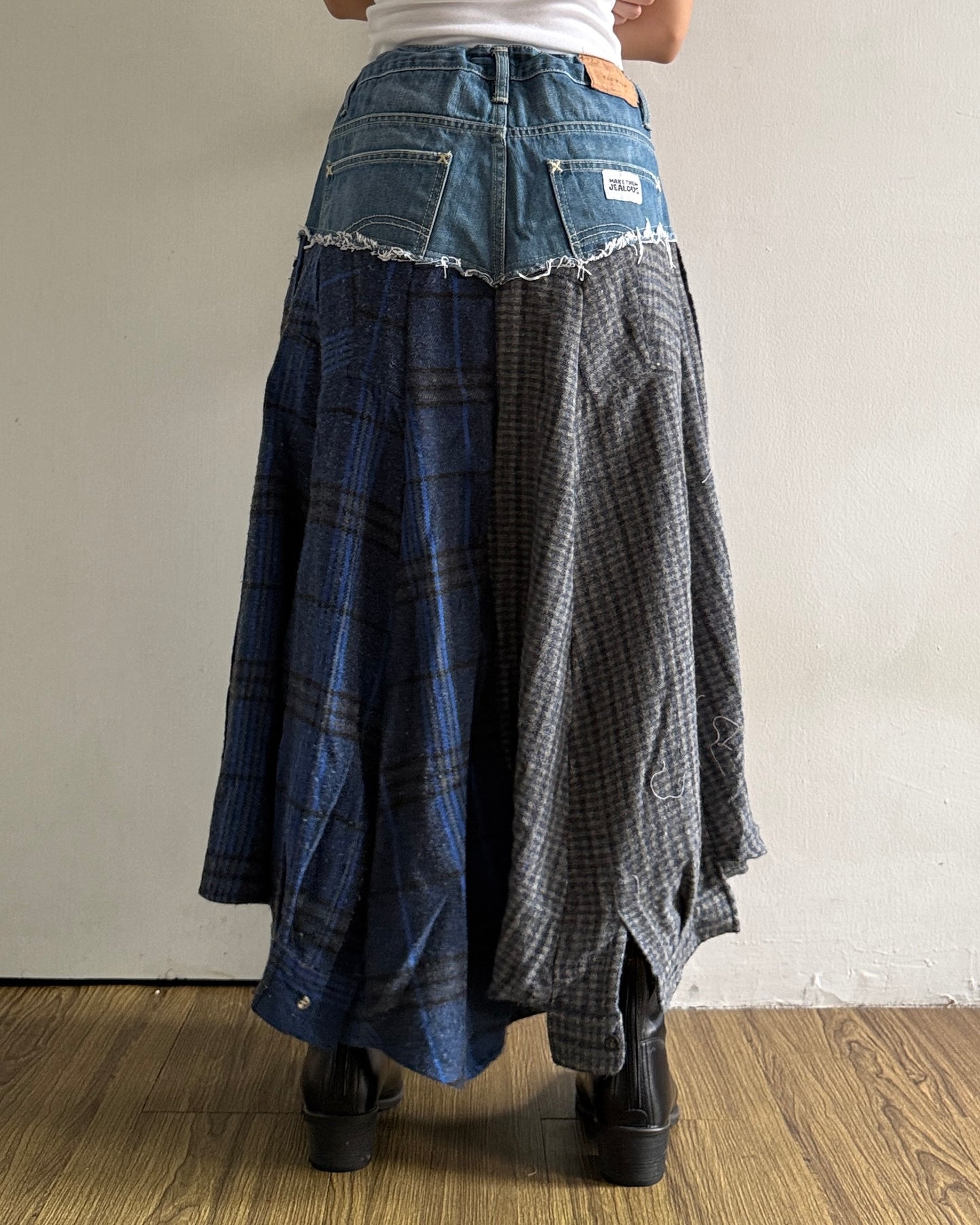 Flannel Maxi Skirt 001
