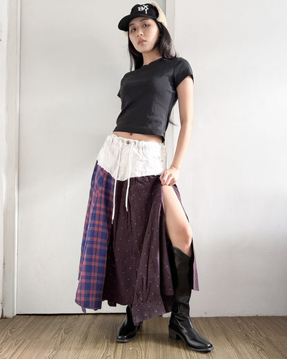 Flannel Maxi Skirt 033