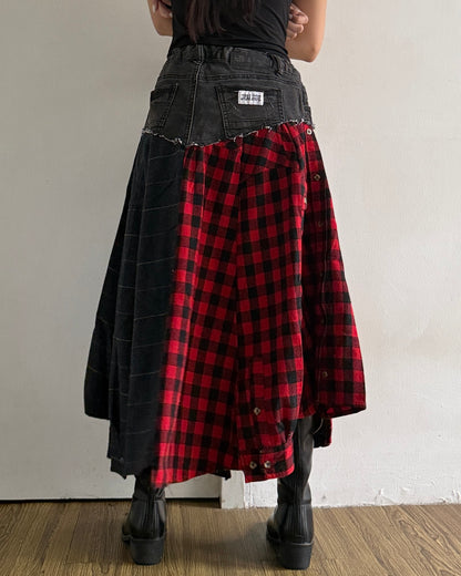 Flannel Maxi Skirt 009