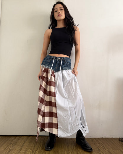 Flannel Maxi Skirt 049