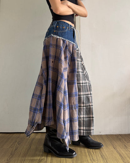 Flannel Maxi Skirt 013