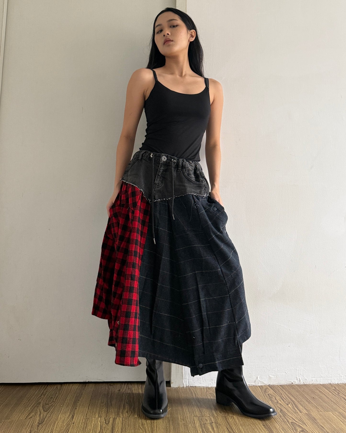 Flannel Maxi Skirt 009