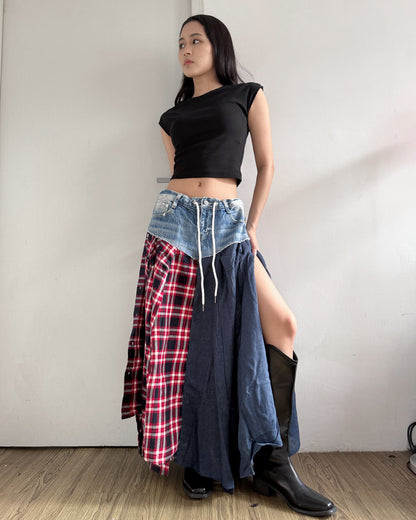 Flannel Maxi Skirt 043