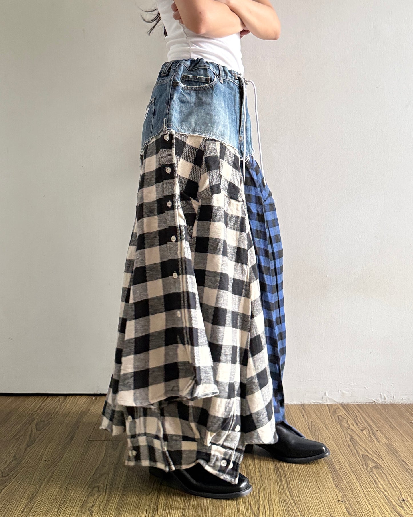 Flannel Maxi Skirt 003