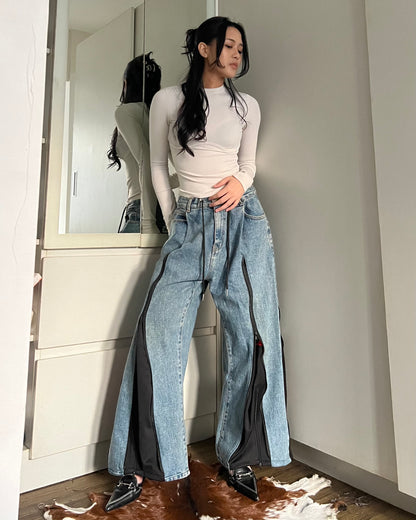 [BIG SIZE] Zipper Pants 066