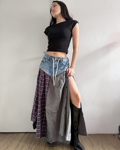 Flannel Maxi Skirt 045