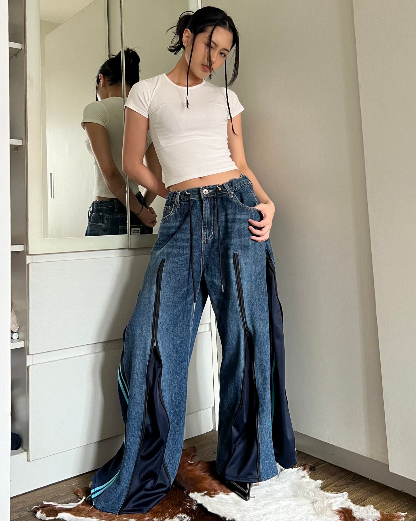 [BIG SIZE] Zipper Pants 050