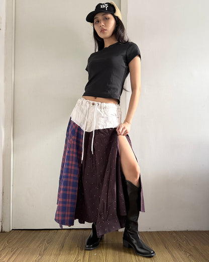 Flannel Maxi Skirt 033