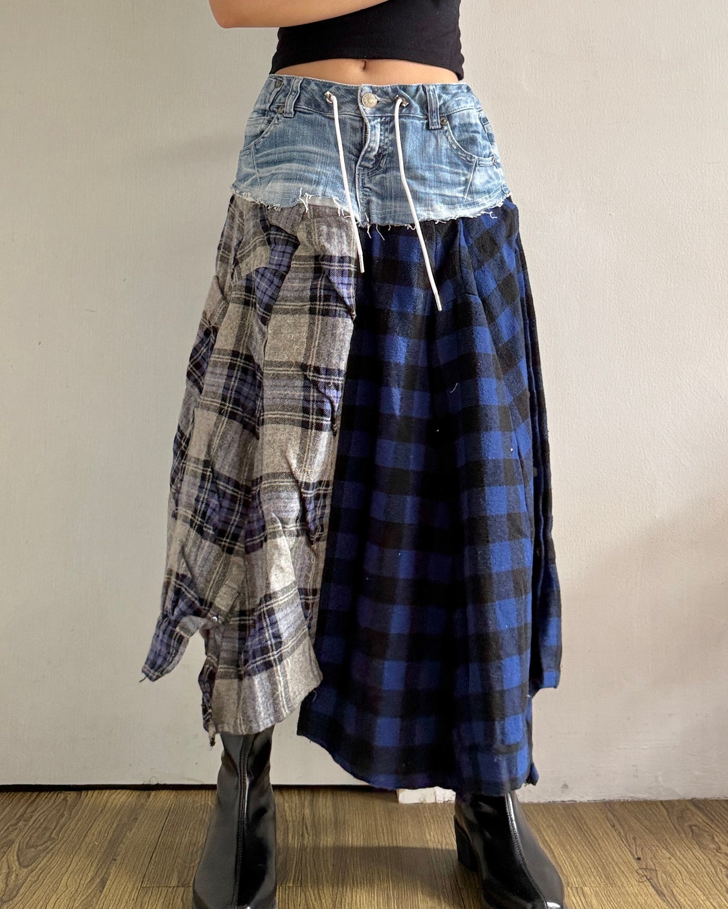 Flannel Maxi Skirt 017