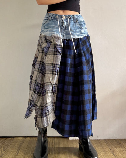 Flannel Maxi Skirt 017