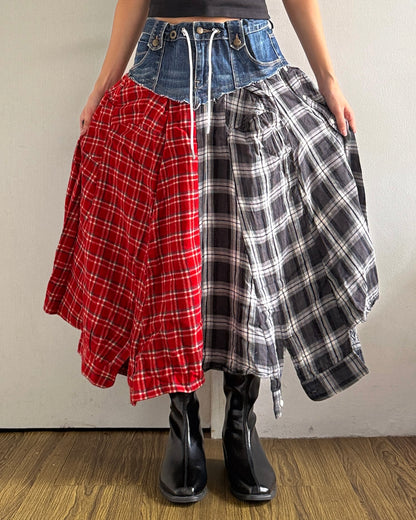 Flannel Maxi Skirt 029
