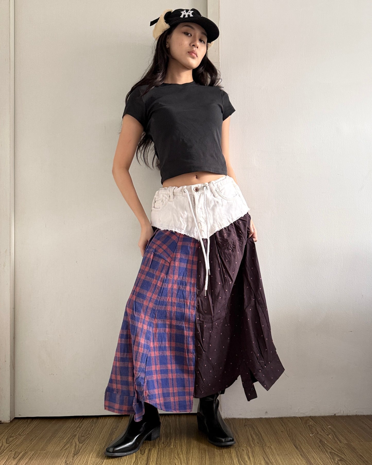 Flannel Maxi Skirt 033