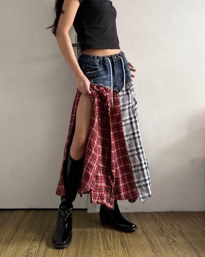 Flannel Maxi Skirt 028