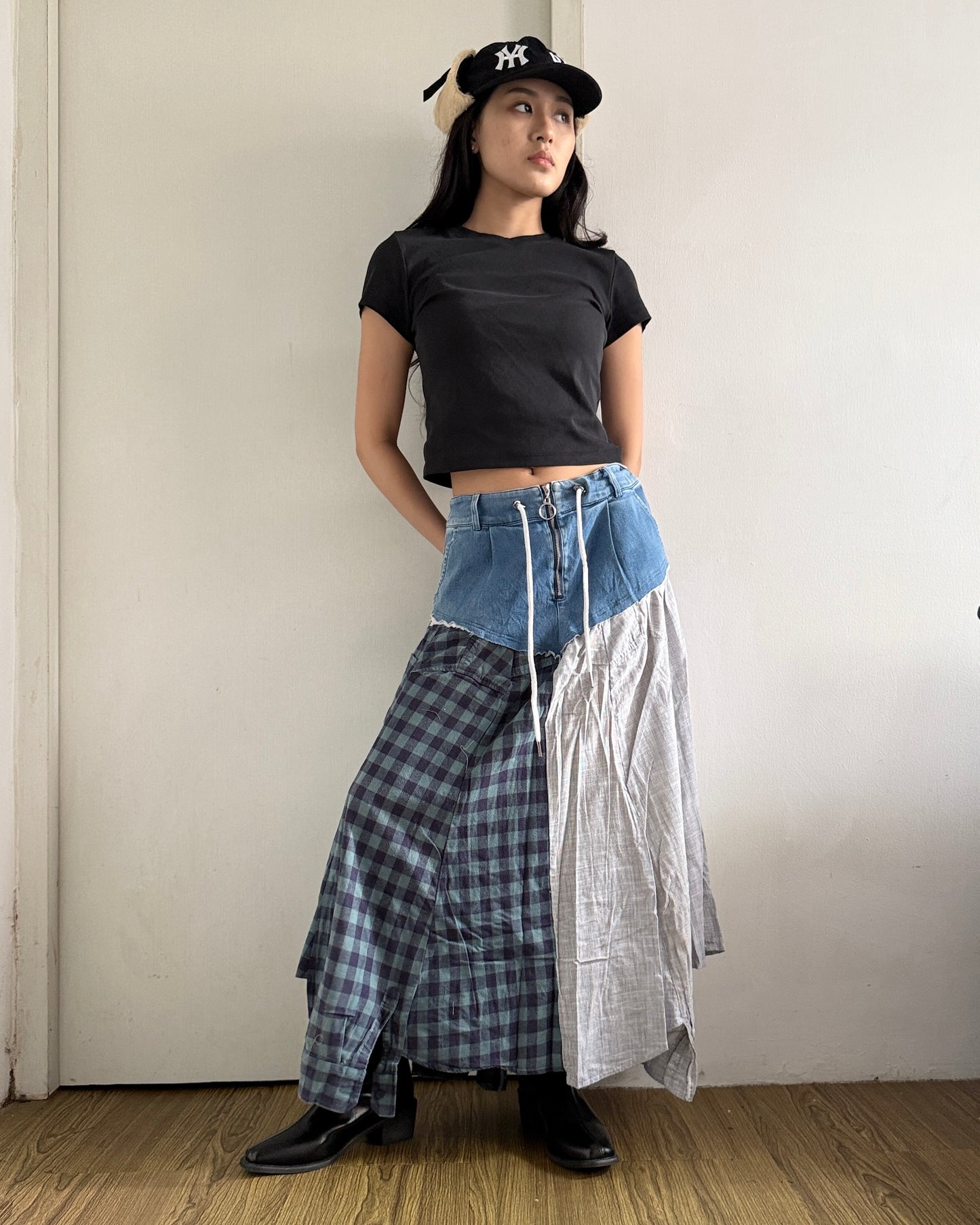 Flannel Maxi Skirt 036