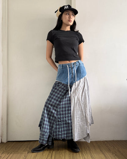 Flannel Maxi Skirt 036