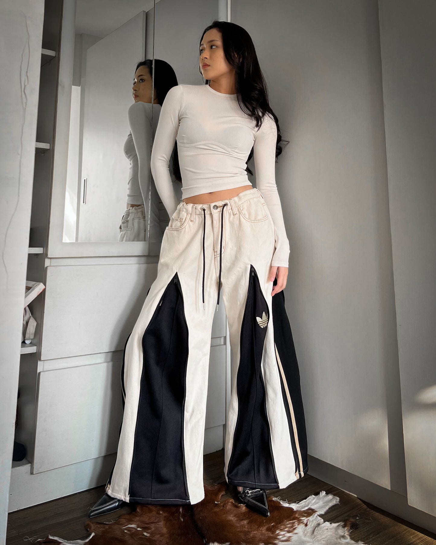 [BIG SIZE] Zipper Pants 074