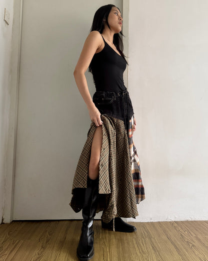 Flannel Maxi Skirt 006