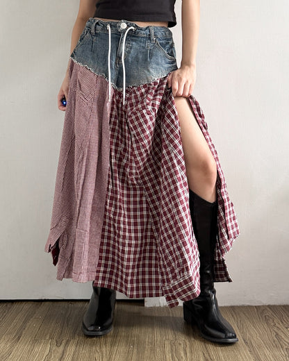 Flannel Maxi Skirt 024