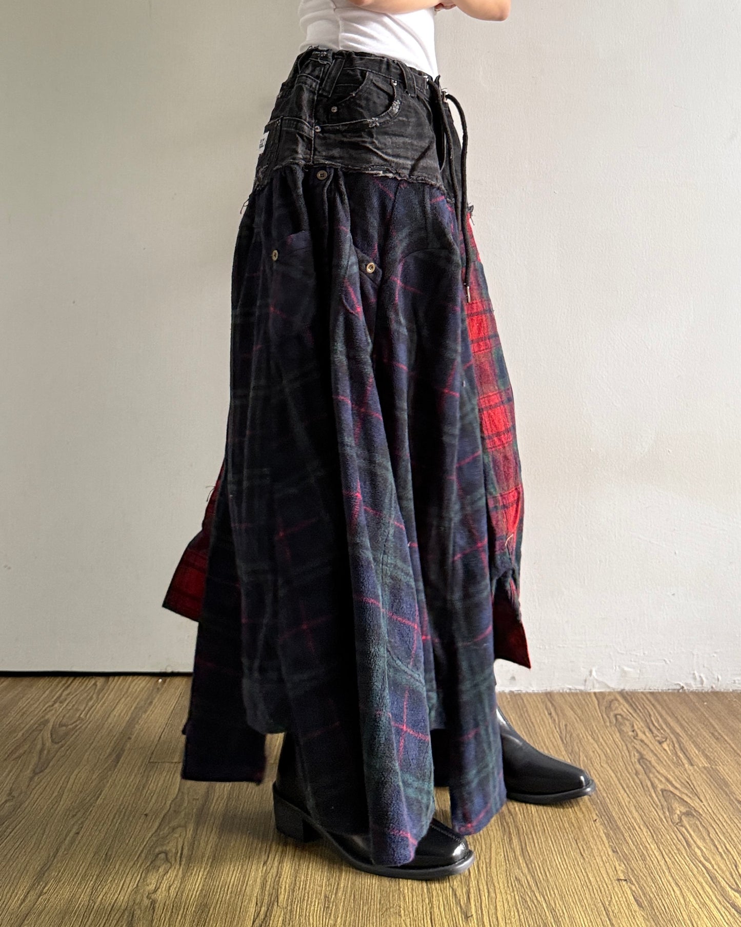 [BIG SIZE] Flannel Maxi Skirt 002