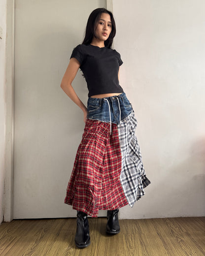 Flannel Maxi Skirt 028