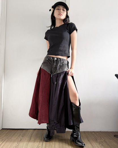 Flannel Maxi Skirt 031