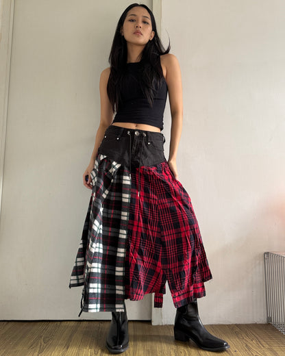 Flannel Maxi Skirt 019