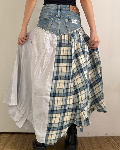 Flannel Maxi Skirt 050