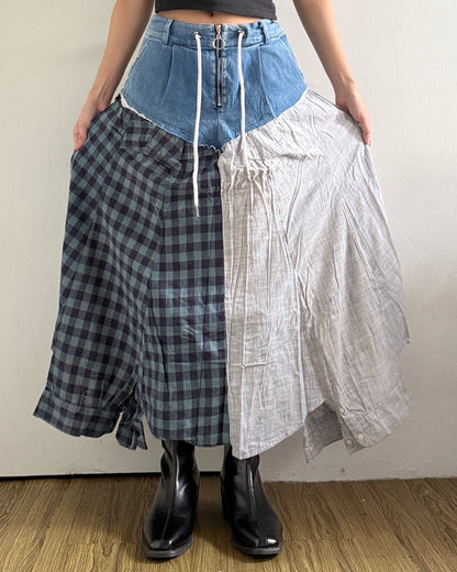 Flannel Maxi Skirt 036