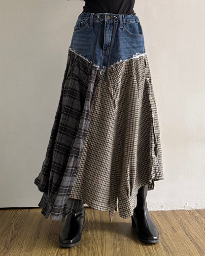 Flannel Maxi Skirt 007