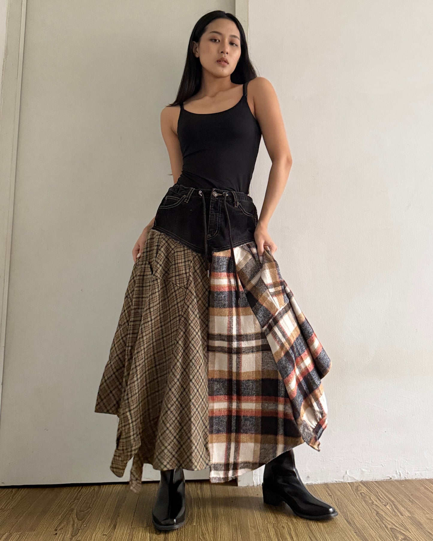 Flannel Maxi Skirt 006
