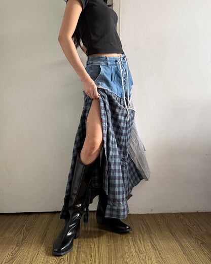 Flannel Maxi Skirt 036