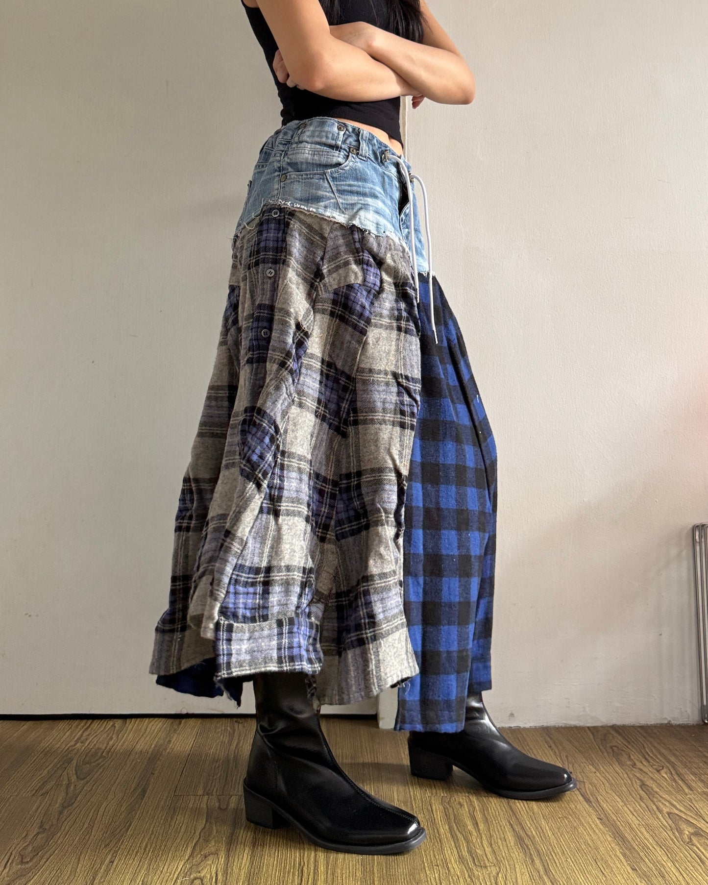 Flannel Maxi Skirt 017