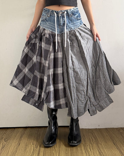 Flannel Maxi Skirt 035