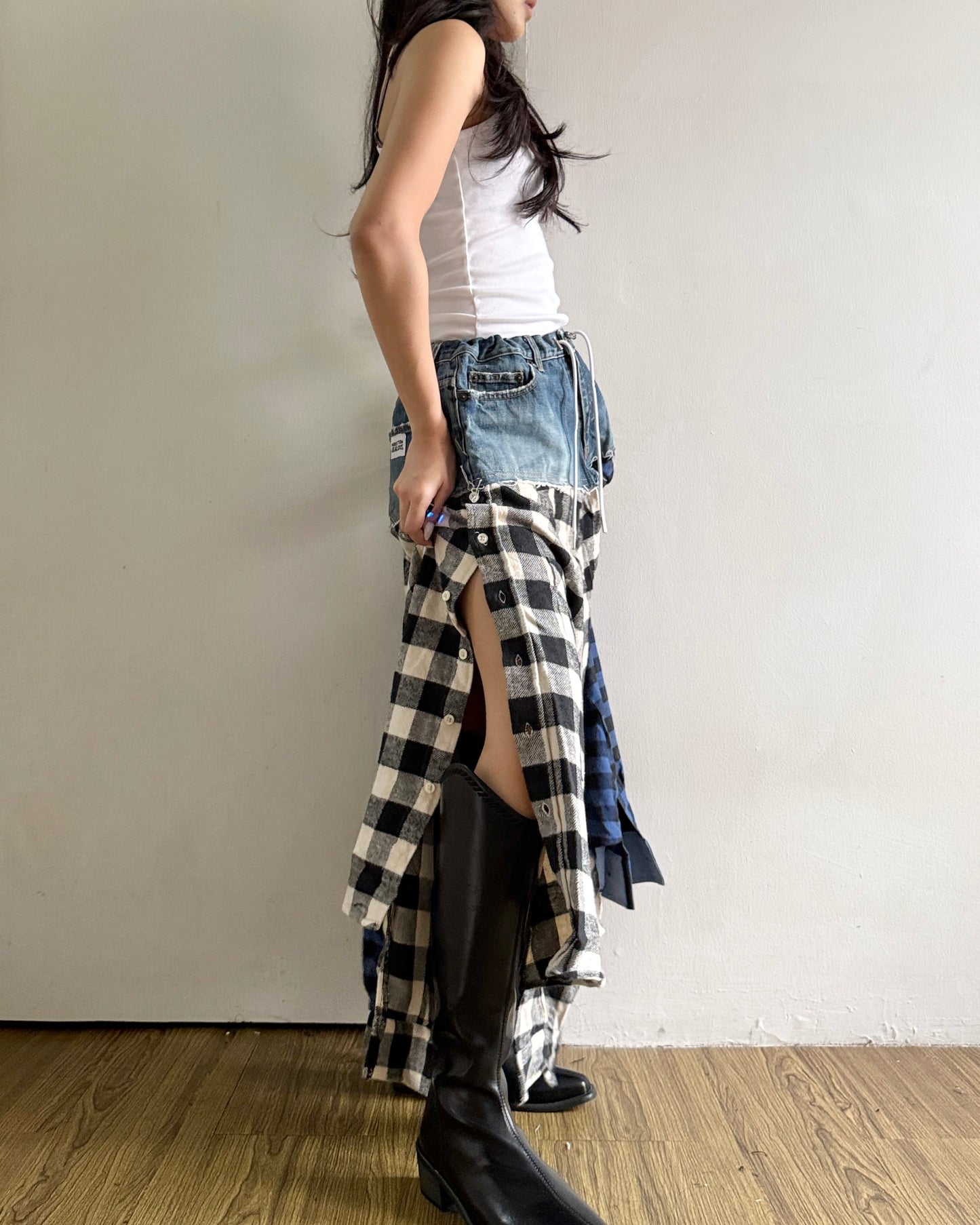 Flannel Maxi Skirt 003