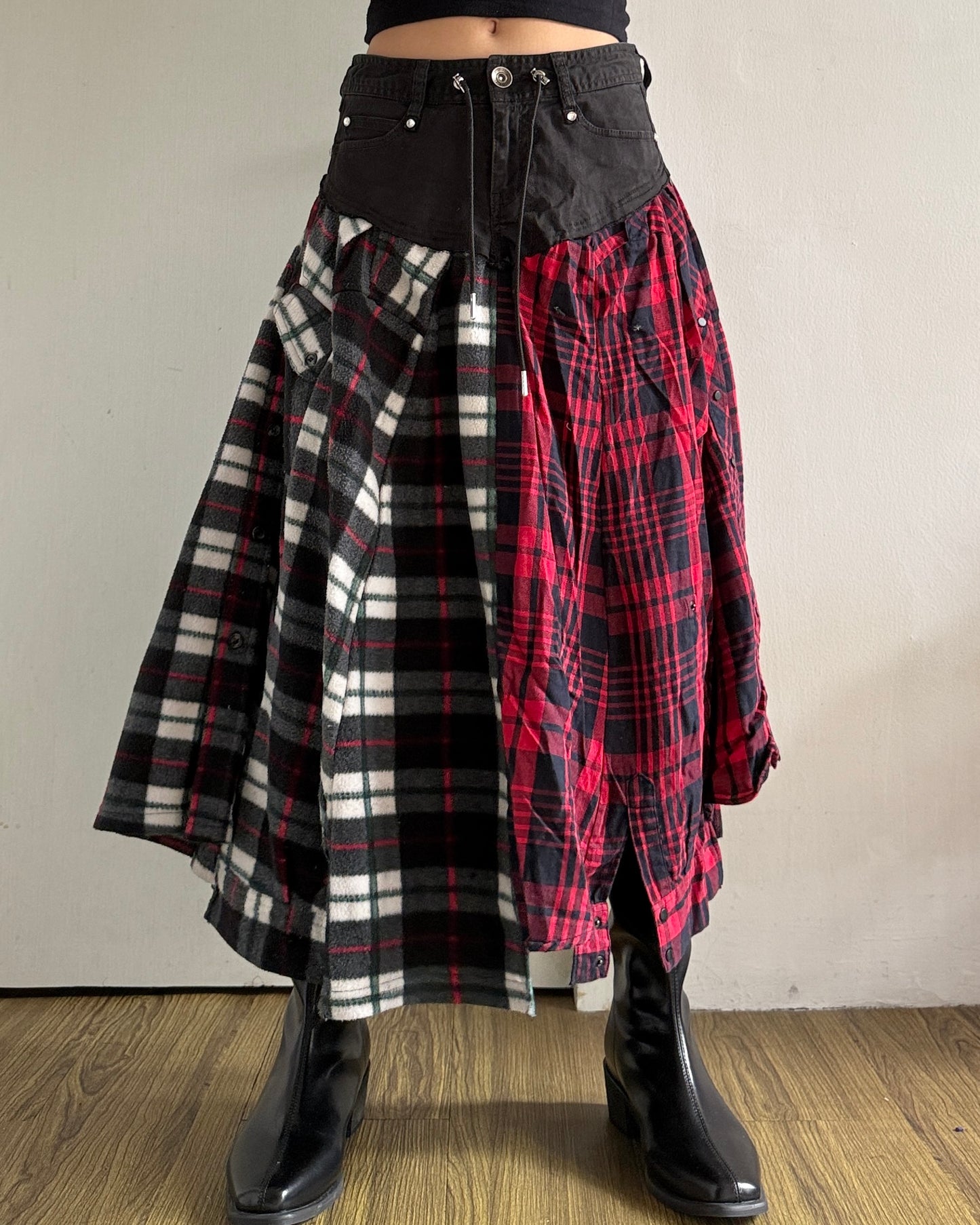 Flannel Maxi Skirt 019